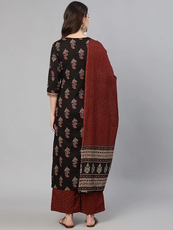 Women Kurti and Palazzo Set with Dupatta | Ladies Kurta Pants Salwar Suit Ready to Wear