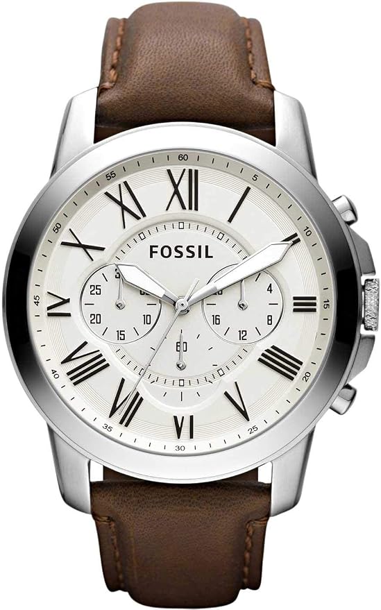 Fossil Leather Mens Quartz Watch