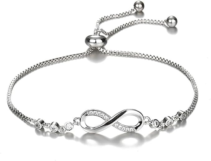 Shining Diva Fashion Latest Stylish Austrian Crystal Rose Gold Charm Bracelet for Women