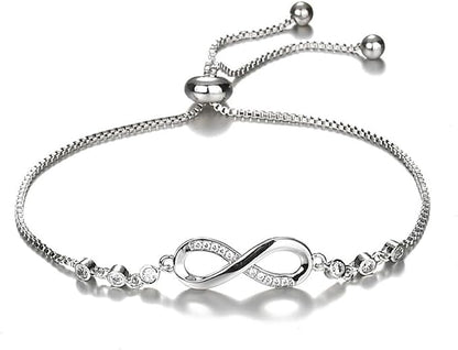 Shining Diva Fashion Latest Stylish Austrian Crystal Rose Gold Charm Bracelet for Women