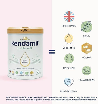 Kendamil Classic Follow-On Milk Powder for 6-12 Months Infant | Stage 2 (800g) | British Made Whole Milk Formula Baby Powder