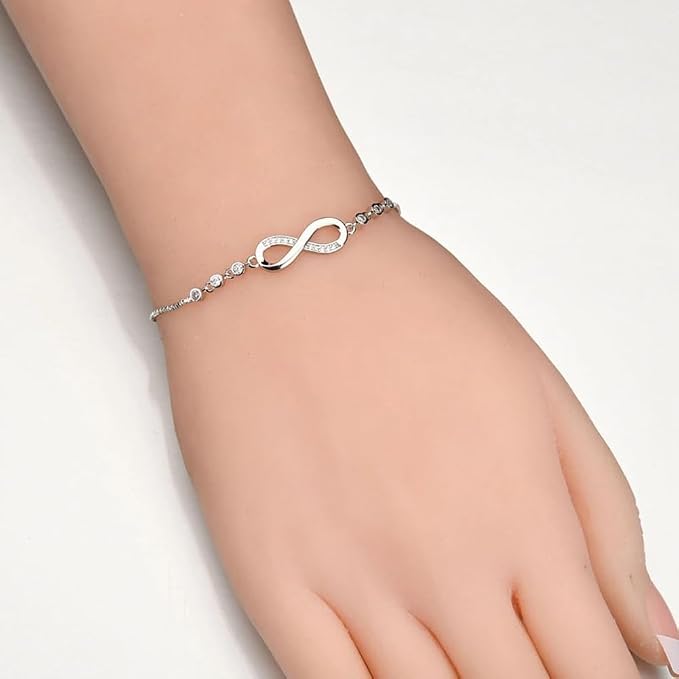Shining Diva Fashion Latest Stylish Austrian Crystal Rose Gold Charm Bracelet for Women