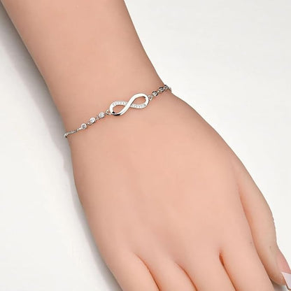 Shining Diva Fashion Latest Stylish Austrian Crystal Rose Gold Charm Bracelet for Women