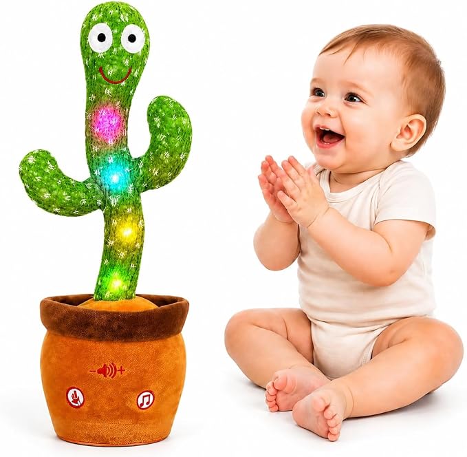 TOY GARDEN Electronic Dancing Cactus Toy, Talking Singing Wriggle Plush with Recording & Repeat Function, Interactive Musical Dancing Toy for Kids, Fun Birthday Gift for Boys & Girls