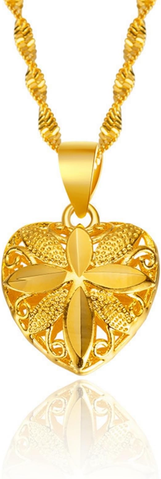 18K Solid Gold Necklace for Women, Dainty Gold Necklace Real Gold Pendant Valentine's Day Anniversary Present Jewelry for Wife, Mom