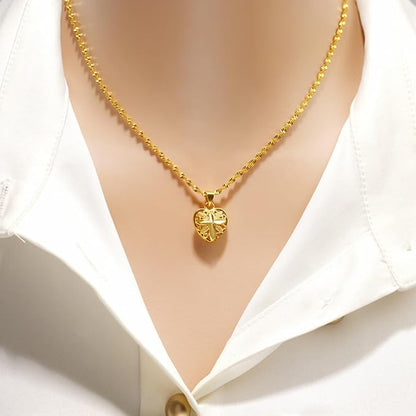 18K Solid Gold Necklace for Women, Dainty Gold Necklace Real Gold Pendant Valentine's Day Anniversary Present Jewelry for Wife, Mom