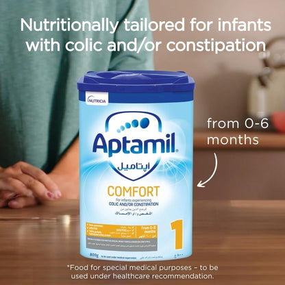 Aptamil Comfort 1 Infant Formula Milk From 0-6 Months, Dietary Management of Colic & Constipation, Easy To Use Pack, 800g