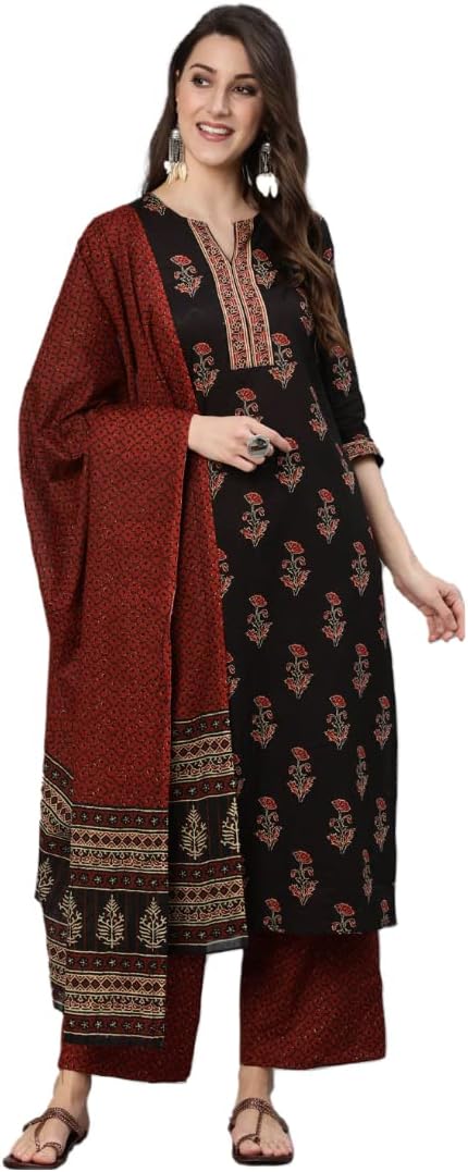 Women Kurti and Palazzo Set with Dupatta | Ladies Kurta Pants Salwar Suit Ready to Wear