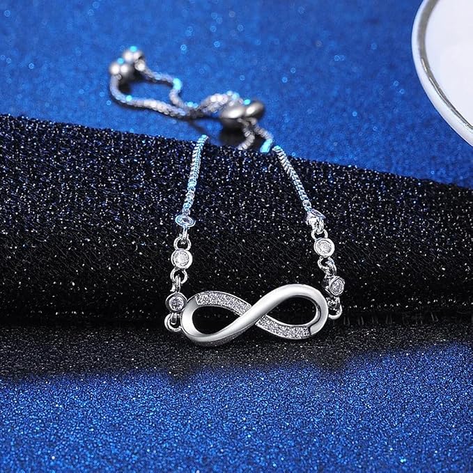Shining Diva Fashion Latest Stylish Austrian Crystal Rose Gold Charm Bracelet for Women