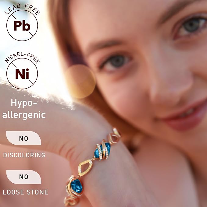 LEAFAEL Wish Stone Bracelets for Women, Crystal Collection