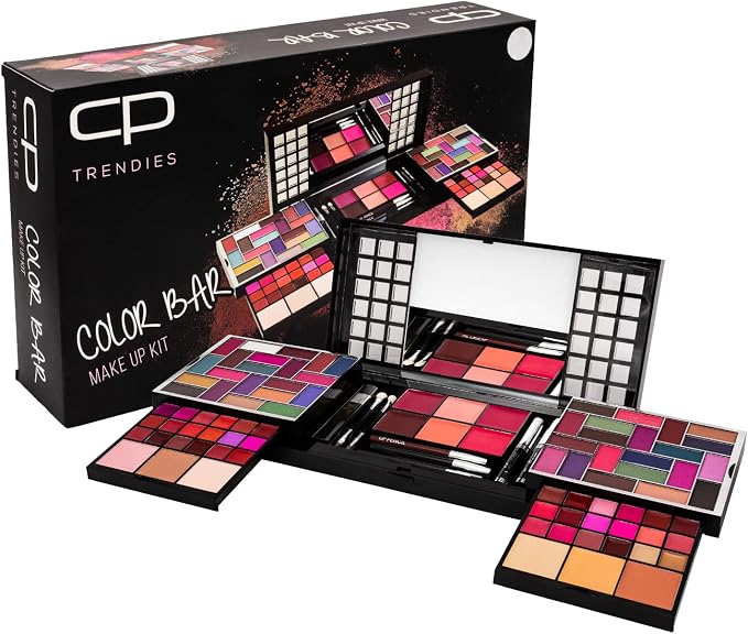 CP Trendies Color Bar Makeup Kit No. 76 for Ladies & Girls | Perfect Makeup Gift Set for Women with 42 Eyeshadows,Eyeliner, Lip Brush & Pencil, Mascara, Mirror, Compact Powder, Foundation