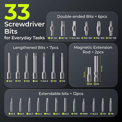 ELEGOO 35-in-1 Electric Type-C Rechargeable Screwdriver Set 1500mAh Battery