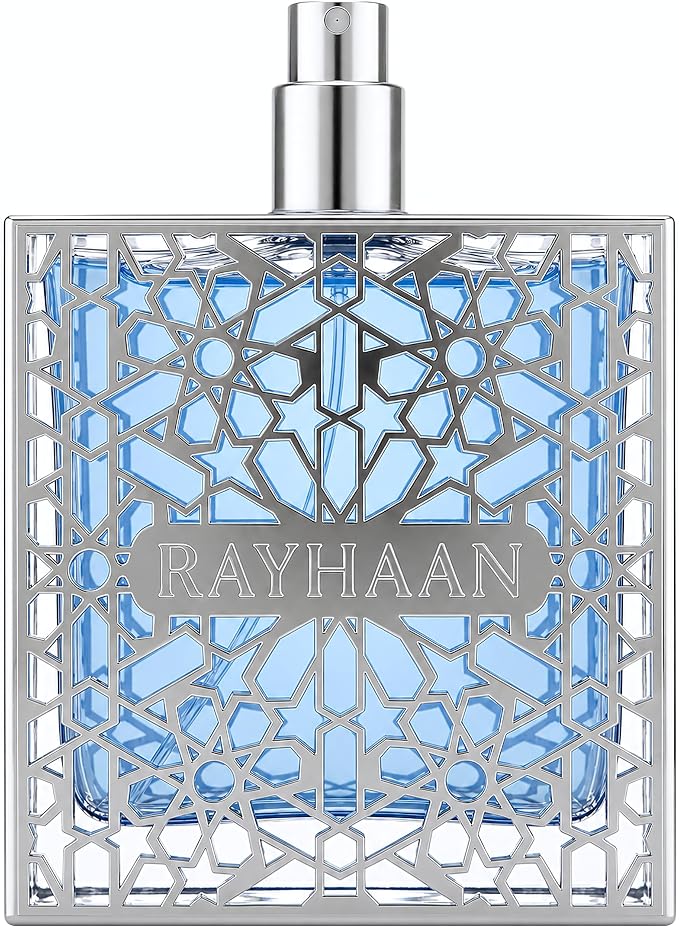 RAYHAAN AQUATICA FOR EDP 100ML-Luxury Perfume, Geometric Islamic Pattern Design, Black and Turquoise Glass Bottle, Middle Eastern Fragrance - ريحان أكواتيكا أو دو بارفان 100 مل - عطر فاخر