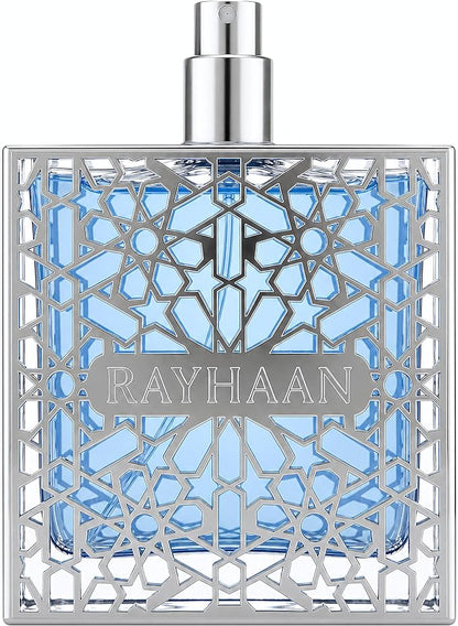 RAYHAAN AQUATICA FOR EDP 100ML-Luxury Perfume, Geometric Islamic Pattern Design, Black and Turquoise Glass Bottle, Middle Eastern Fragrance - ريحان أكواتيكا أو دو بارفان 100 مل - عطر فاخر