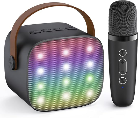 Mini Karaoke Machine for Kids, Portable Bluetooth Speaker with Wireless Microphone, Christmas Birthday Toys Gifts for Boys 3 4 5 6 7 8 9 10 11 12 + Party Family School - Assorted Color