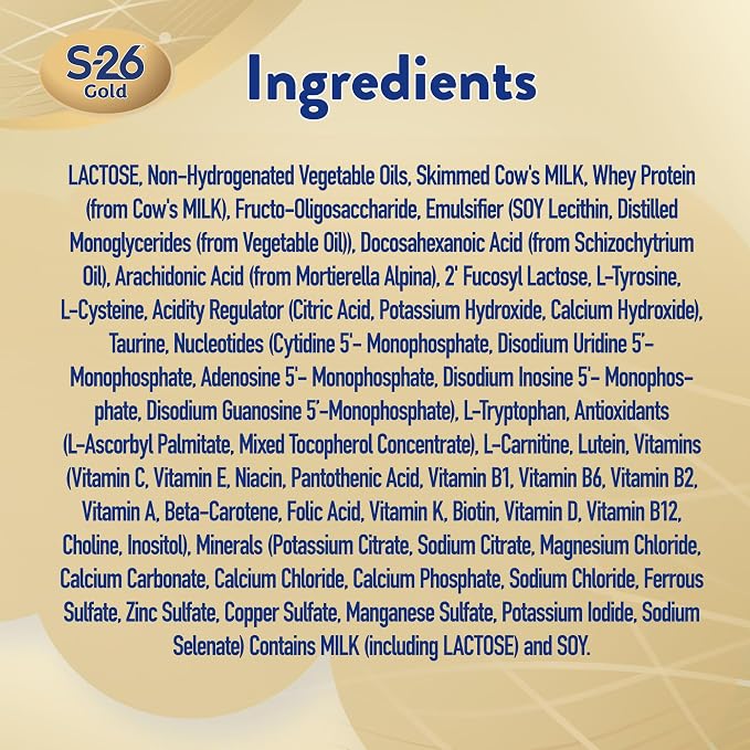 S26 GOLD 1 Stage 1, 0-6 Months Starter Infant Formula for Babies, Tin 800g