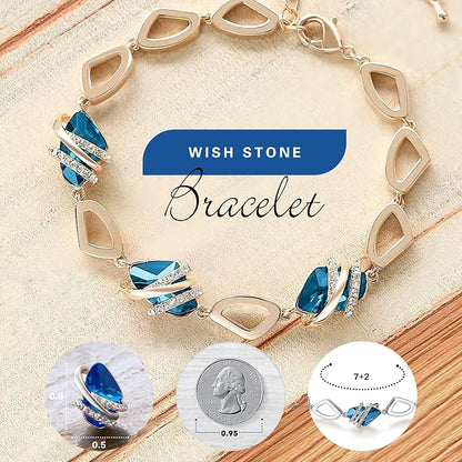 LEAFAEL Wish Stone Bracelets for Women, Crystal Collection