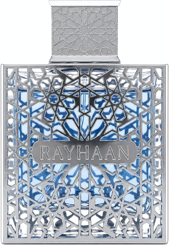 RAYHAAN AQUATICA FOR EDP 100ML-Luxury Perfume, Geometric Islamic Pattern Design, Black and Turquoise Glass Bottle, Middle Eastern Fragrance - ريحان أكواتيكا أو دو بارفان 100 مل - عطر فاخر