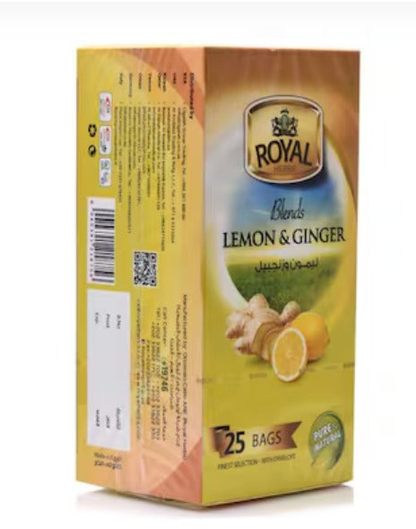 Royal Herbs Blends Lemon And Ginger 25 Tea Bags